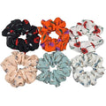 Hair Accessories Ties Scrunchies Christmas Headwear Set Chiffon Women Girls Strips Fashion Solid Leopard Floral Satin 6pcs/pack