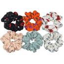 Hair Accessories Ties Scrunchies Christmas Headwear Set Chiffon Women Girls Strips Fashion Solid Leopard Floral Satin 6pcs/pack