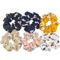 Hair Accessories Ties Scrunchies Christmas Headwear Set Chiffon Women Girls Strips Fashion Solid Leopard Floral Satin 6pcs/pack