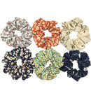 Hair Accessories Ties Scrunchies Christmas Headwear Set Chiffon Women Girls Strips Fashion Solid Leopard Floral Satin 6pcs/pack