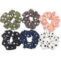 Hair Accessories Ties Scrunchies Christmas Headwear Set Chiffon Women Girls Strips Fashion Solid Leopard Floral Satin 6pcs/pack