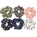 Hair Accessories Ties Scrunchies Christmas Headwear Set Chiffon Women Girls Strips Fashion Solid Leopard Floral Satin 6pcs/pack