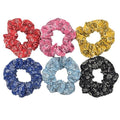 Hair Accessories Ties Scrunchies Christmas Headwear Set Chiffon Women Girls Strips Fashion Solid Leopard Floral Satin 6pcs/pack