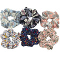 Hair Accessories Ties Scrunchies Christmas Headwear Set Chiffon Women Girls Strips Fashion Solid Leopard Floral Satin 6pcs/pack