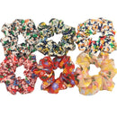 Hair Accessories Ties Scrunchies Christmas Headwear Set Chiffon Women Girls Strips Fashion Solid Leopard Floral Satin 6pcs/pack