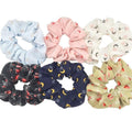 Hair Accessories Ties Scrunchies Christmas Headwear Set Chiffon Women Girls Strips Fashion Solid Leopard Floral Satin 6pcs/pack
