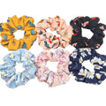 Hair Accessories Ties Scrunchies Christmas Headwear Set Chiffon Women Girls Strips Fashion Solid Leopard Floral Satin 6pcs/pack