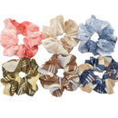 Hair Accessories Ties Scrunchies Christmas Headwear Set Chiffon Women Girls Strips Fashion Solid Leopard Floral Satin 6pcs/pack