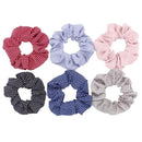 Hair Accessories Ties Scrunchies Christmas Headwear Set Chiffon Women Girls Strips Fashion Solid Leopard Floral Satin 6pcs/pack