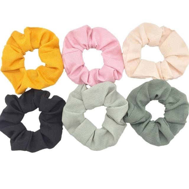 Hair Accessories Ties Scrunchies Christmas Headwear Set Chiffon Women Girls Strips Fashion Solid Leopard Floral Satin 6pcs/pack