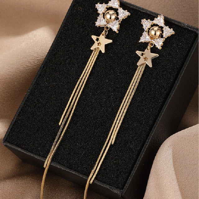 Tassel earrings high sense of 2020 new trendy earrings female Korean long fashion earrings elegant exquisite Women's Earrings