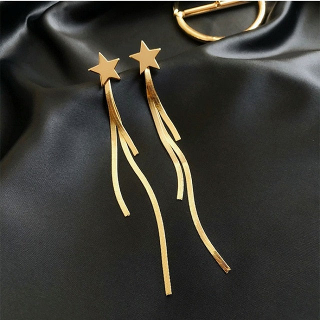 Tassel earrings high sense of 2020 new trendy earrings female Korean long fashion earrings elegant exquisite Women's Earrings