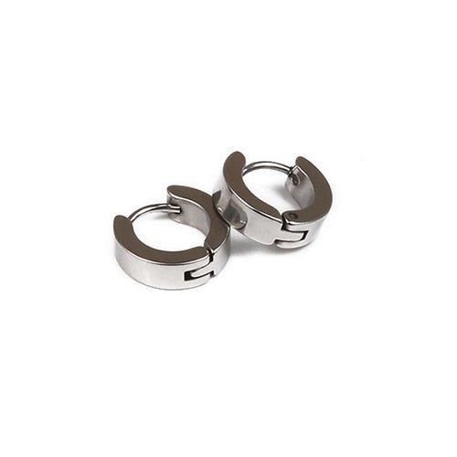 1pair Anti-allergic titanium steel earring punk rock Stud Earrings Men Fashion Jewelry women small circle round stud earrings