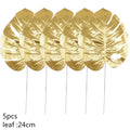 5/10pcs Artificial Gold Green Turtle Leaf Scattered Tail Leaf Fake Silk Plant For Wedding Birthday Party Home Decor Palm Leaves