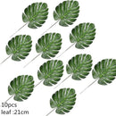5/10pcs Artificial Gold Green Turtle Leaf Scattered Tail Leaf Fake Silk Plant For Wedding Birthday Party Home Decor Palm Leaves