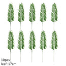 5/10pcs Artificial Gold Green Turtle Leaf Scattered Tail Leaf Fake Silk Plant For Wedding Birthday Party Home Decor Palm Leaves