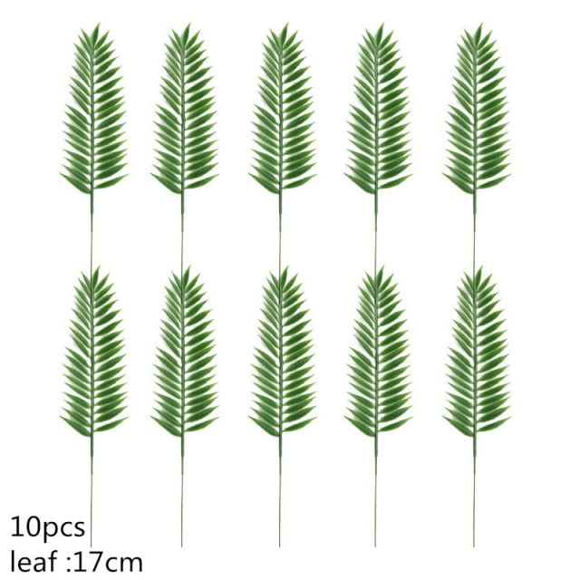 5/10pcs Artificial Gold Green Turtle Leaf Scattered Tail Leaf Fake Silk Plant For Wedding Birthday Party Home Decor Palm Leaves