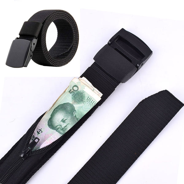 Travel Cash Anti Theft Belt Waist Bag Women Portable Hidden Money Strap Belt Wallet Waist Pack Men Secret Hiding Belt 119cm