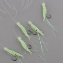 5pcs 1.2cm Soft Rigs Fishing Lure Glow In The Dark Luminous Shrimp Bait Jigs Lure Soft Worm Fake Lure Baits Lures Set