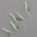 5pcs 1.2cm Soft Rigs Fishing Lure Glow In The Dark Luminous Shrimp Bait Jigs Lure Soft Worm Fake Lure Baits Lures Set