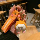 Cat Butt Keychain Cartoon Female Cute Couple Lovers Pair Gift Bag Ornament Car Key Chain Lanyard Child Toy INS Kawaii Girl Gift