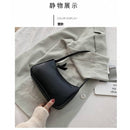 Fashion Design Women Small Baguette Handbags Soft PU Leather Ladies Armpit Shoulder Bags Vintage Simple Girls Clutch Purse Tote