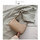 Fashion Design Women Small Baguette Handbags Soft PU Leather Ladies Armpit Shoulder Bags Vintage Simple Girls Clutch Purse Tote