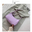 Fashion Design Women Small Baguette Handbags Soft PU Leather Ladies Armpit Shoulder Bags Vintage Simple Girls Clutch Purse Tote