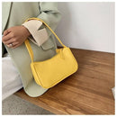 Fashion Design Women Small Baguette Handbags Soft PU Leather Ladies Armpit Shoulder Bags Vintage Simple Girls Clutch Purse Tote