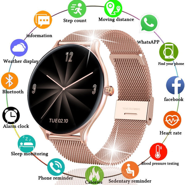2020 fashion Full circle touch screen Color Screen Smart Watch Women men Sport Heart Rate Blood Pressure Waterproof Smartwatch