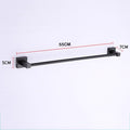 55CM Matte Black Double Towel Bars Bathroom Towel Hanger Space Aluminum Bathroom Accessories Towel Rack Towel Ring  Toilet Brush