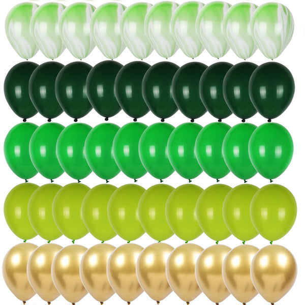40pcs Green Balloons Set Olive Balloon Metallic Confetti Ballon Jungle Safari Animal Birthday Party Decorations kids Air globos