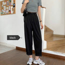 Pants Women All-match Basic Summer BF Style Minimalist Ladies Ankle-Length Trousers Wide-leg Chic Leisure Popular Womens Pant