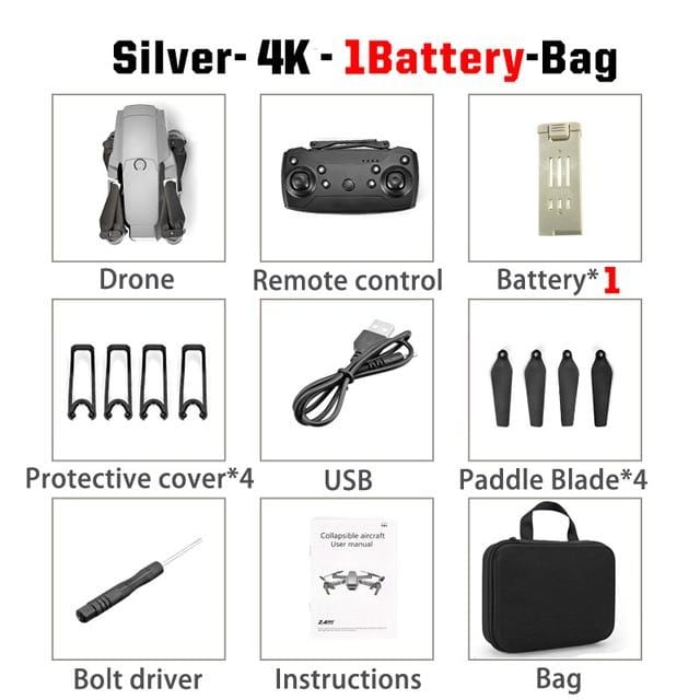 LSRC New E68pro Mini Drone Wide Angle 4K 1080P WiFi FPV Camera Drones Height Holding Mode RC Foldable Quadrotor Dron Toy Gift