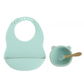 New Colors Feeding set Food Grade Silicone Bibs Baby Plate Non-silp Suction Bowl Kids Tableware Waterproof Bib BPA Free Spoon