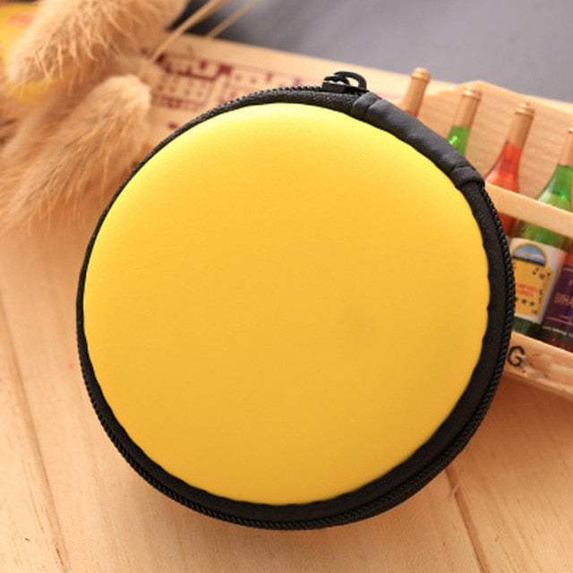 Headphones Storage Box USB Hard Case Earphone Bag Key Coin Bags Waterproof SD Card Cable Earbuds Holder Box round square shape