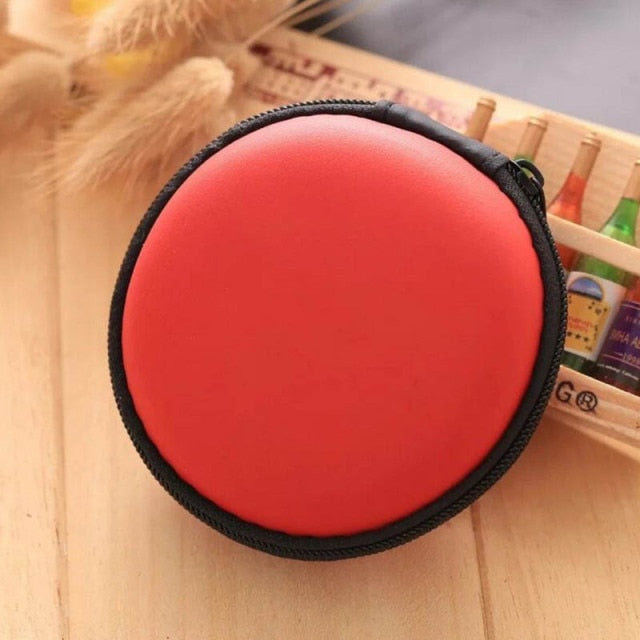Headphones Storage Box USB Hard Case Earphone Bag Key Coin Bags Waterproof SD Card Cable Earbuds Holder Box round square shape