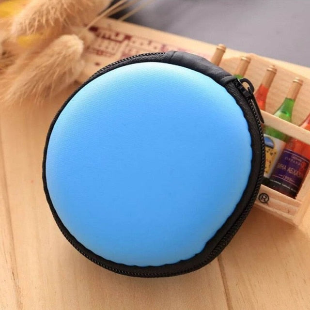 Headphones Storage Box USB Hard Case Earphone Bag Key Coin Bags Waterproof SD Card Cable Earbuds Holder Box round square shape