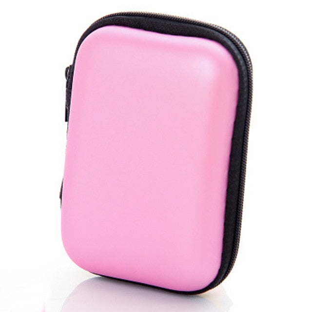 Headphones Storage Box USB Hard Case Earphone Bag Key Coin Bags Waterproof SD Card Cable Earbuds Holder Box round square shape