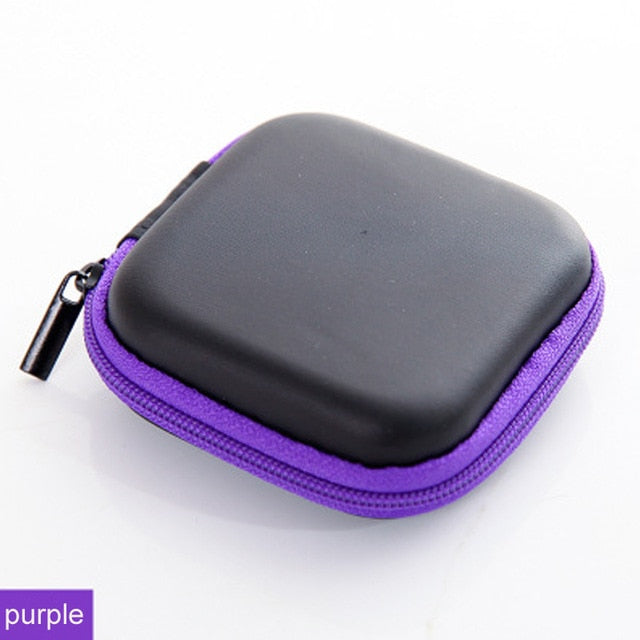 Headphones Storage Box USB Hard Case Earphone Bag Key Coin Bags Waterproof SD Card Cable Earbuds Holder Box round square shape