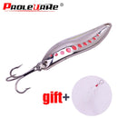 Metal Vib Leech Spinners Spoon Lures 10g 15g 20g Artificial Bait With Feather Hook Night Fishing Tackle for Bass Pike Perch