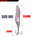 Metal Vib Leech Spinners Spoon Lures 10g 15g 20g Artificial Bait With Feather Hook Night Fishing Tackle for Bass Pike Perch