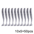 50 Pcs/Lot 7cm 10cm Soft Lure Shad Wobbler Silicone Bait Sea Worm Swimbait Streamer Silicone Lure spinnerbait  accessories