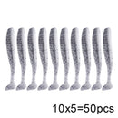 50 Pcs/Lot 7cm 10cm Soft Lure Shad Wobbler Silicone Bait Sea Worm Swimbait Streamer Silicone Lure spinnerbait  accessories