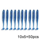 50 Pcs/Lot 7cm 10cm Soft Lure Shad Wobbler Silicone Bait Sea Worm Swimbait Streamer Silicone Lure spinnerbait  accessories
