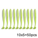 50 Pcs/Lot 7cm 10cm Soft Lure Shad Wobbler Silicone Bait Sea Worm Swimbait Streamer Silicone Lure spinnerbait  accessories
