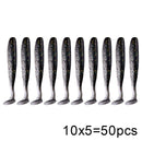 50 Pcs/Lot 7cm 10cm Soft Lure Shad Wobbler Silicone Bait Sea Worm Swimbait Streamer Silicone Lure spinnerbait  accessories