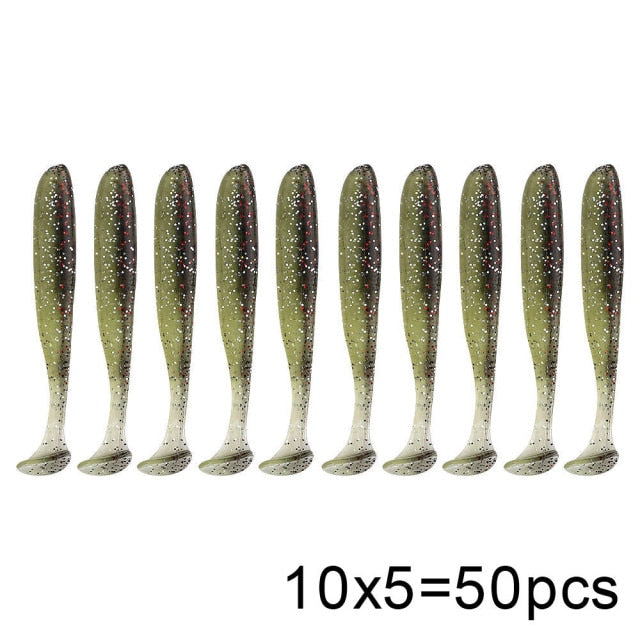 50 Pcs/Lot 7cm 10cm Soft Lure Shad Wobbler Silicone Bait Sea Worm Swimbait Streamer Silicone Lure spinnerbait  accessories