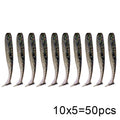50 Pcs/Lot 7cm 10cm Soft Lure Shad Wobbler Silicone Bait Sea Worm Swimbait Streamer Silicone Lure spinnerbait  accessories