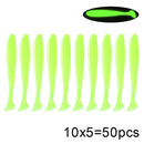50 Pcs/Lot 7cm 10cm Soft Lure Shad Wobbler Silicone Bait Sea Worm Swimbait Streamer Silicone Lure spinnerbait  accessories